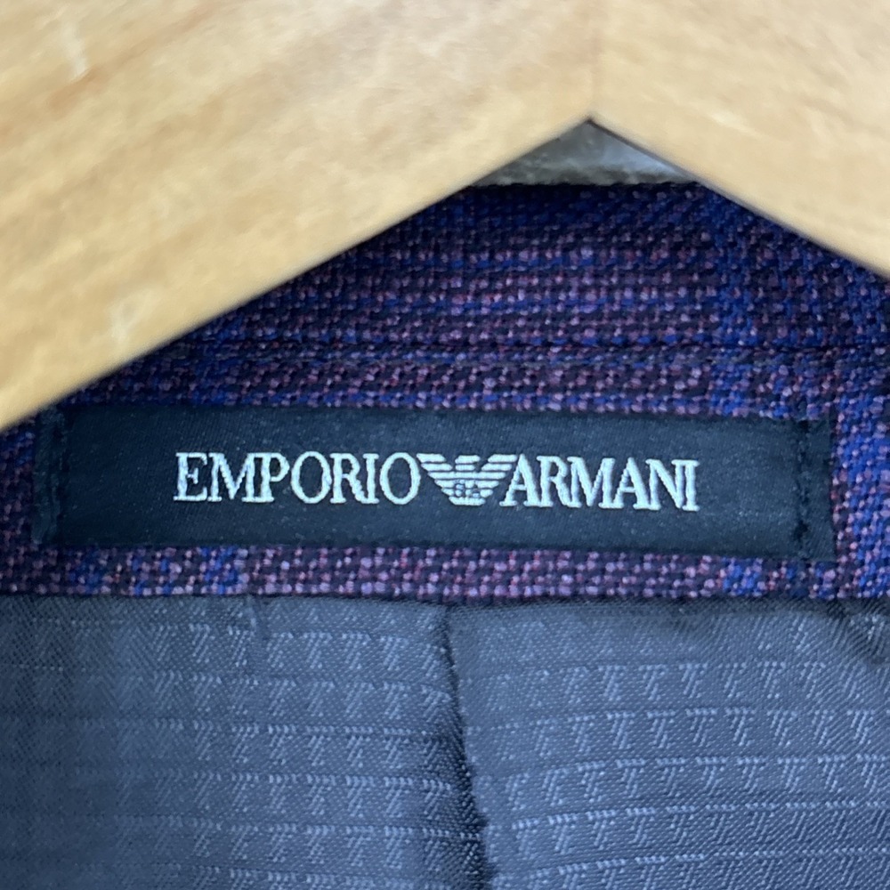 Emporio Armani G-Line Purple Check Wool Sport Coat Super 130's 56 EUR 46 US - Picture 16 of 16
